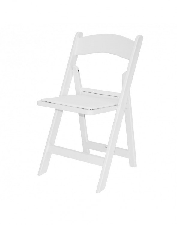 White Garden Padded Folding Chair