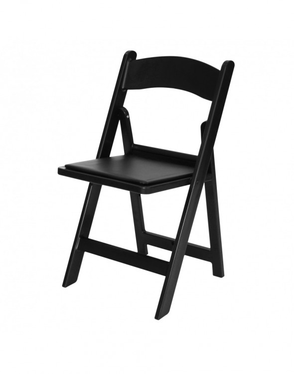 Padded Resin Folding Chair - Black