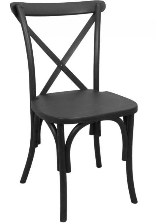Wood X Back Back Chair - Black