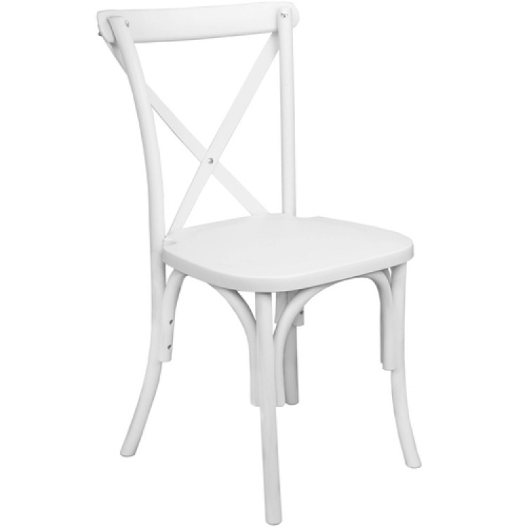 Kids Plastic X Back Chair - White