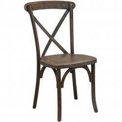 Wood X Back Back Chair - Brown/Natural