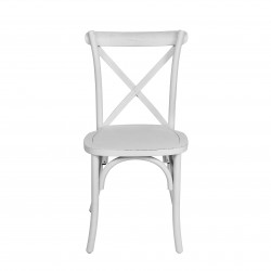 Wood White Wash X Cross Back Chair