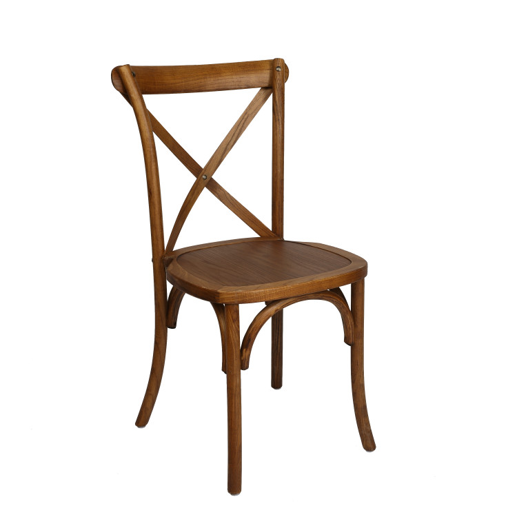 Wood Brown/Natural X Back Chair