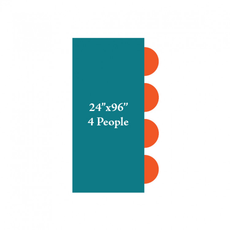 8'X24 Rectangle Table (Seats 4 People)