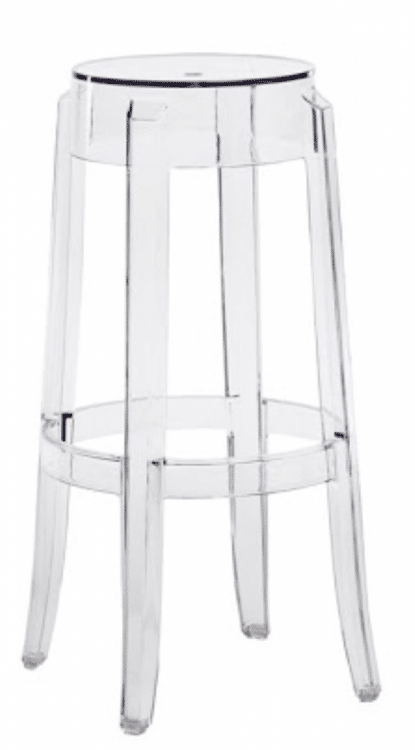 Clear Backless Ghost  Barstool