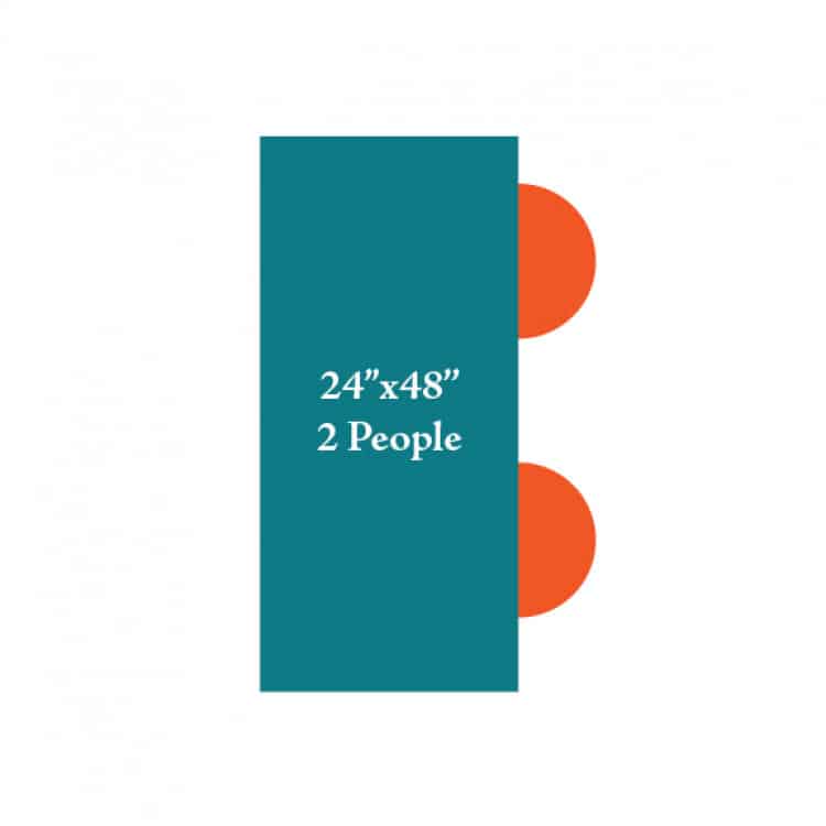 4'x24 Rectangle Table (Seats 2 People)