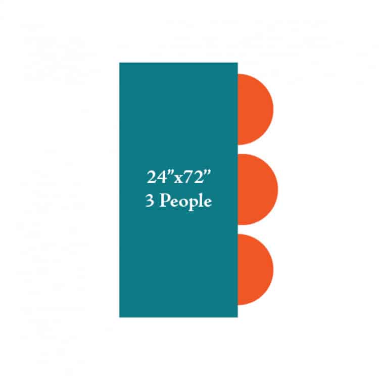 6'x24 Rectangle Table (Seats 3 People)