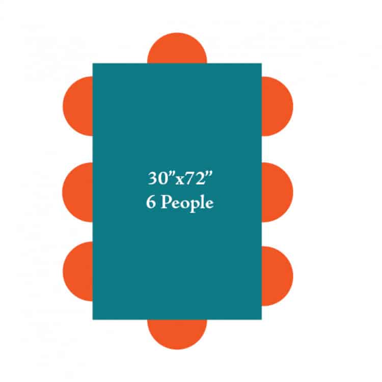6'X30 Rectangle Table (Seats 6 People)
