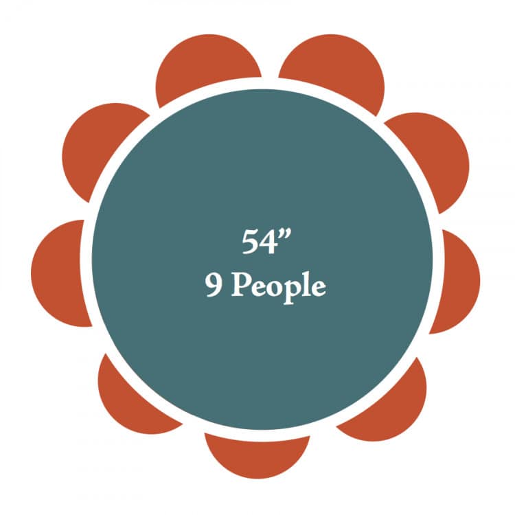 54 Round Tables (Seats 9 People)