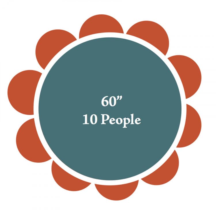 60 Round Tables (Seats 10 People)
