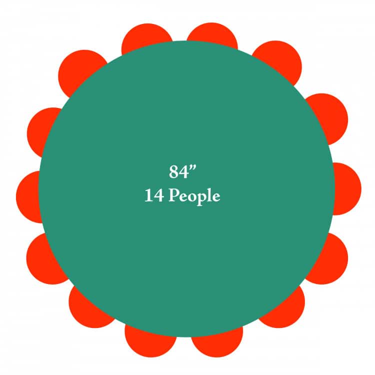 84  Round Tables (Seats 14 People)