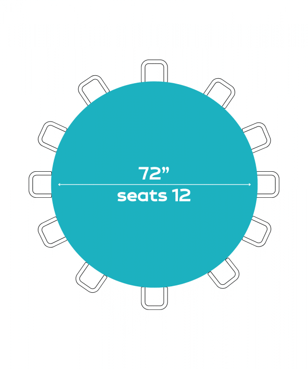 72 Round Tables (Seats 12 People)
