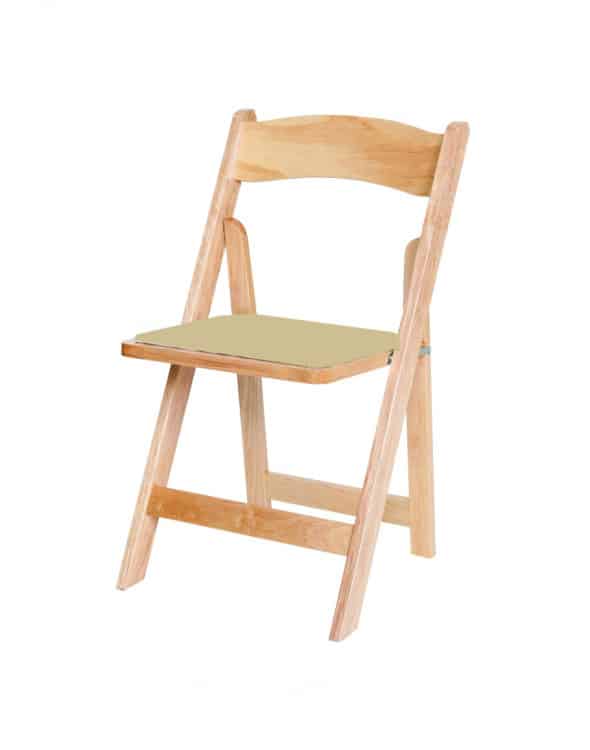 Natural Wood Garden Padded Folding Chair
