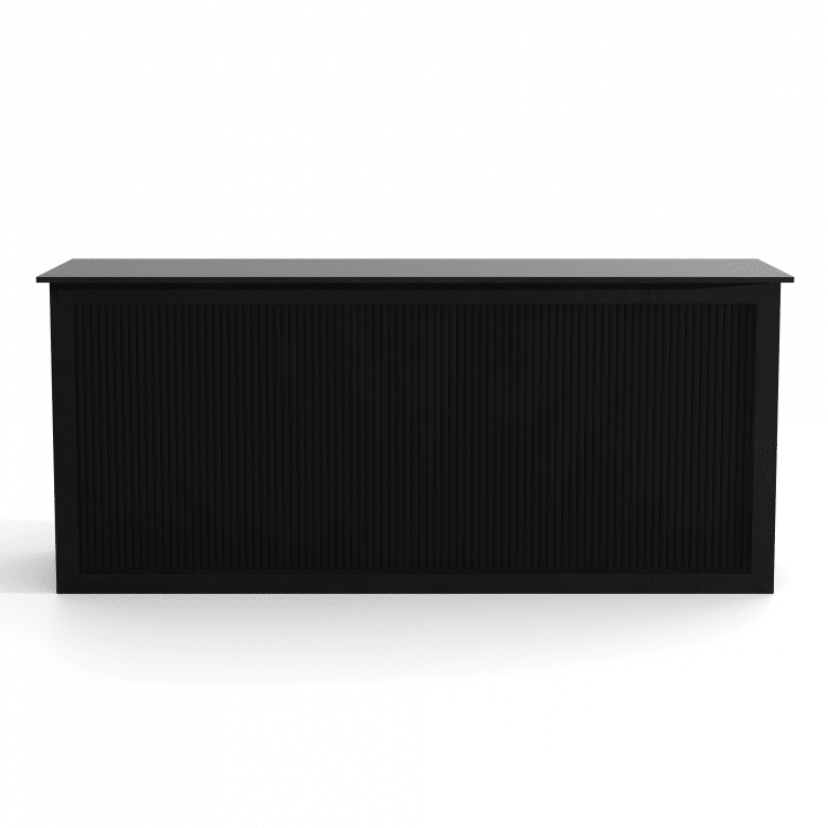 Black Wood Ribbed Pedestal
