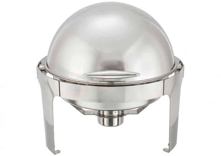 Madison 6 Quart Round Chafer, Roll-Top, Stainless Steel