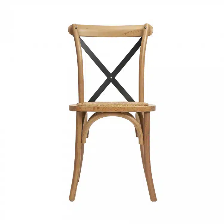 Wood Natural X Cross Back Chair