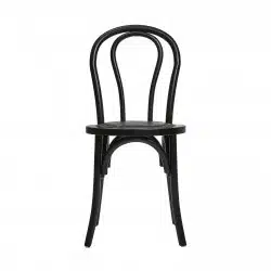 Black Bentwood Chair & Nailhead Padded Seat