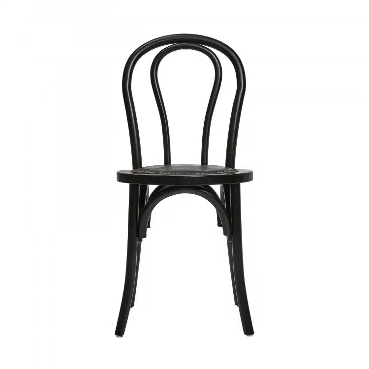 Black Bentwood Chair & Nailhead Padded Seat