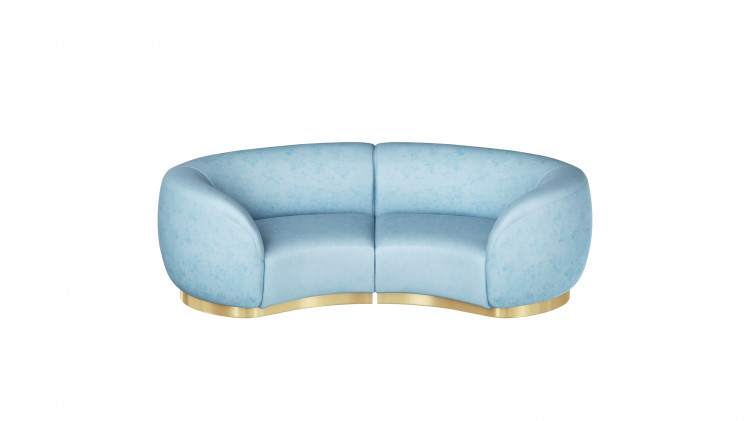 Colette Cascade Loveseat - Rain Velvet