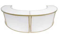 Curved Bar Gold Frame, White Acrylic 6'
